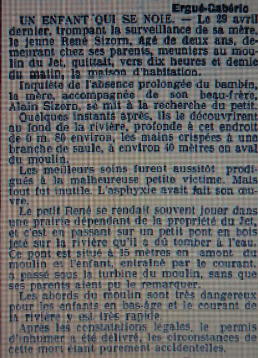 Article Ouest-Eclair Ergue-Gaberic 1910 01