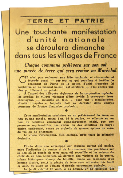 Fac-similé : Une touchante manifestation d'unité natioanle se déroulera dimanche dans tous les villages de France