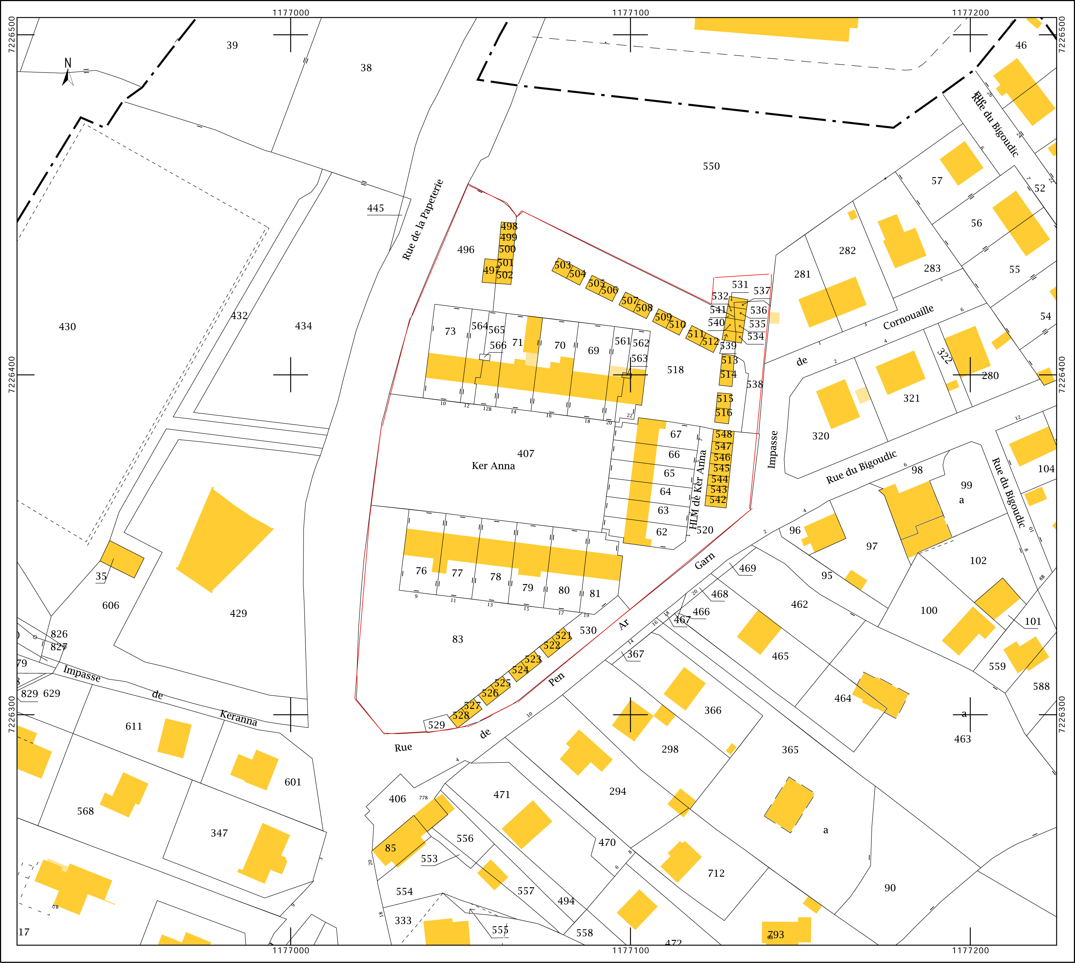 Plan cadastral Cité de Keranna 2017